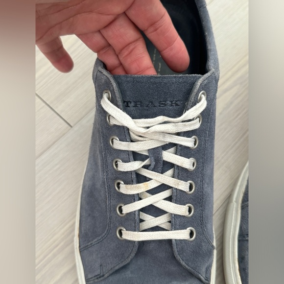 H.S. Trask Rigby Denim Italian Suede Low Top Sneakers Size 12 - Picture 3 of 14